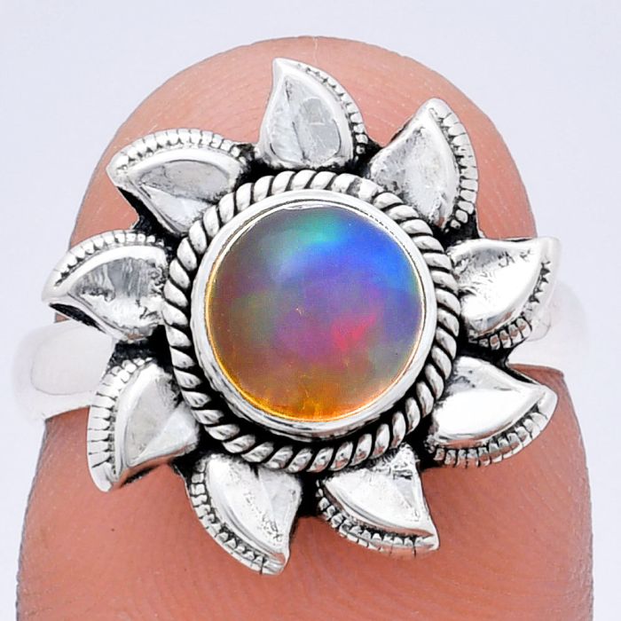 Sun - Ethiopian Opal Ring size-7 EXR02794 R-1617, 7x7 mm