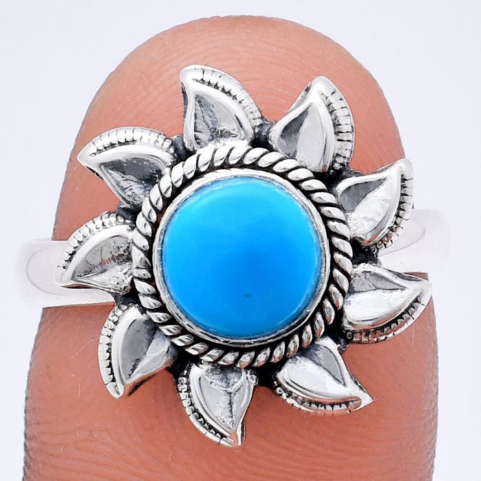 Sun - Sleeping Beauty Turquoise Ring size-8 EXR02796 R-1617, 7x7 mm