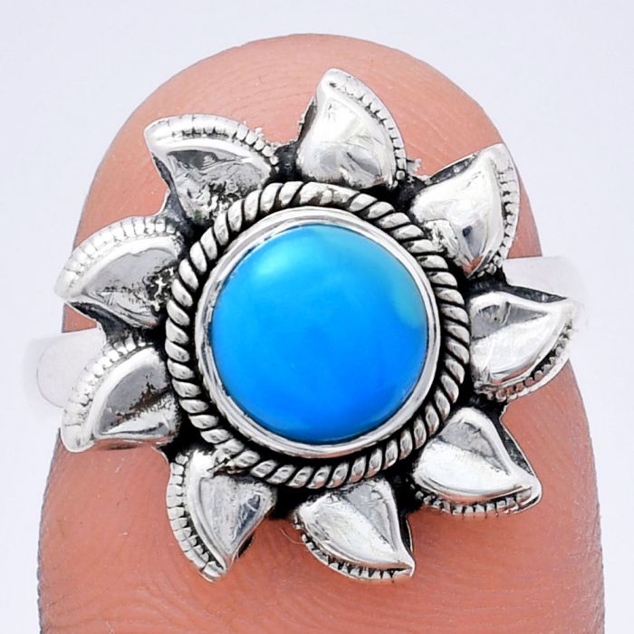 Sun - Sleeping Beauty Turquoise Ring size-6.5 EXR02798 R-1617, 7x7 mm