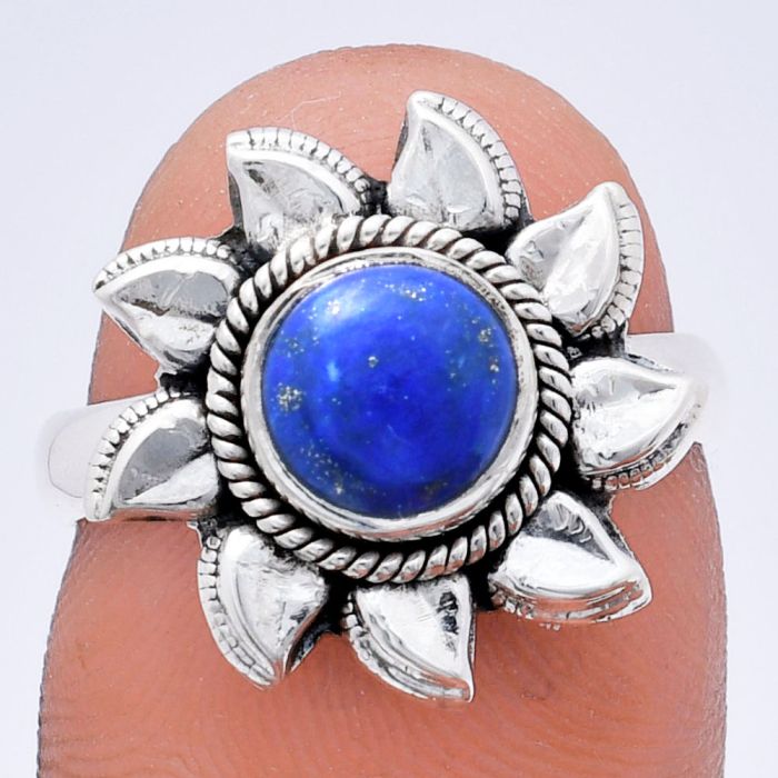 Sun - Lapis Lazuli Ring size-7 EXR02800 R-1617, 7x7 mm