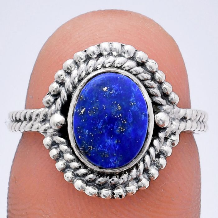 Lapis Lazuli Ring size-6 EXR02804 R-1729, 7x9 mm