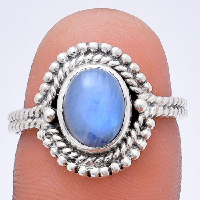 Rainbow Moonstone Ring size-7 EXR02808 R-1729, 7x9 mm