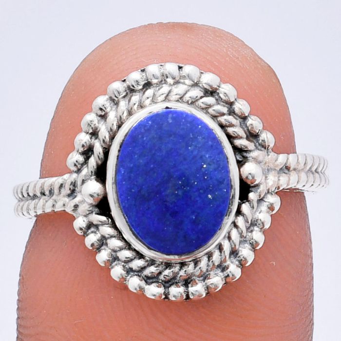 Lapis Lazuli Ring size-7 EXR02811 R-1729, 7x9 mm