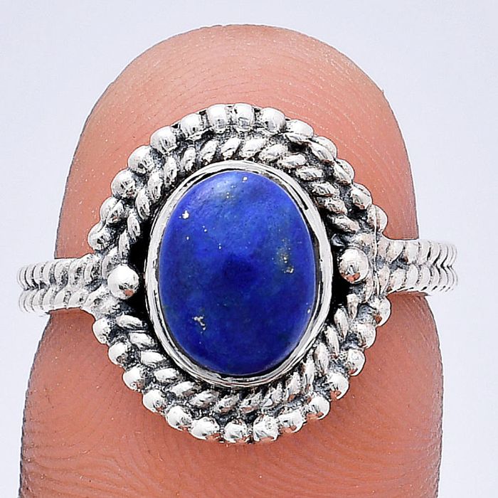 Lapis Lazuli Ring size-6 EXR02814 R-1729, 7x9 mm