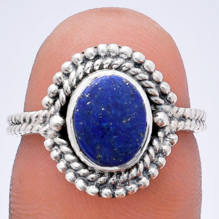 Lapis Lazuli Ring size-6 EXR02817 R-1729, 7x9 mm