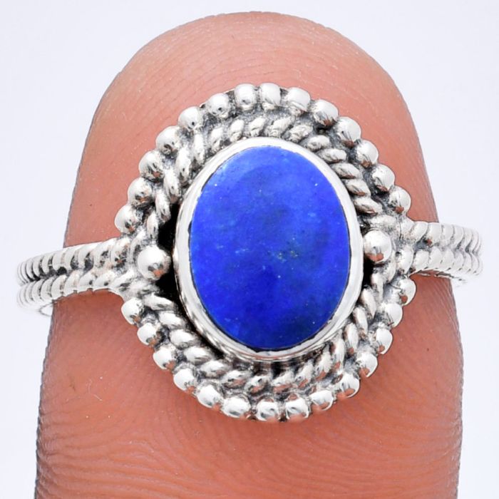 Lapis Lazuli Ring size-8 EXR02846 R-1729, 7x9 mm