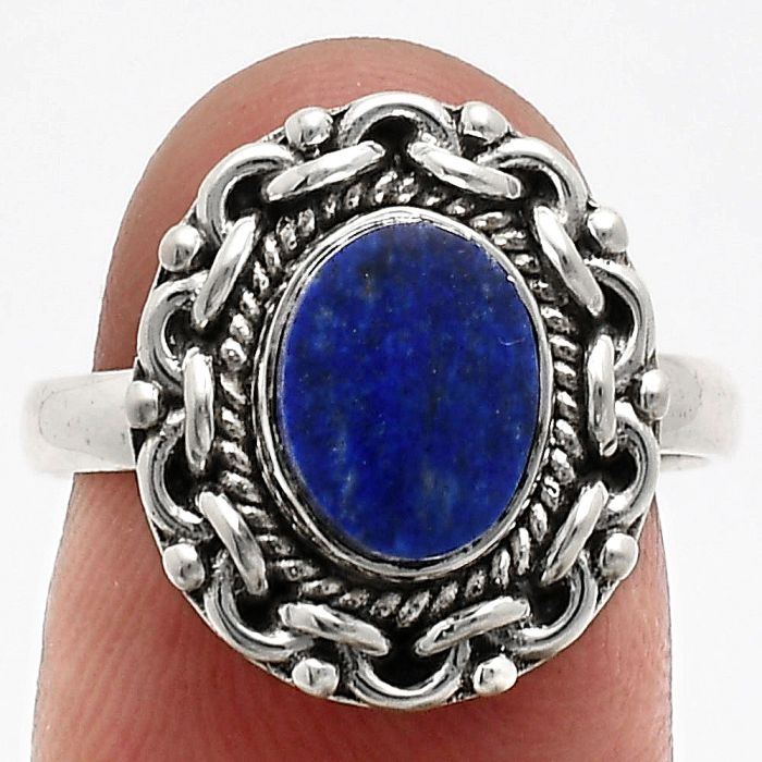 Lapis Lazuli Ring size-8 EXR02871 R-1667, 7x9 mm