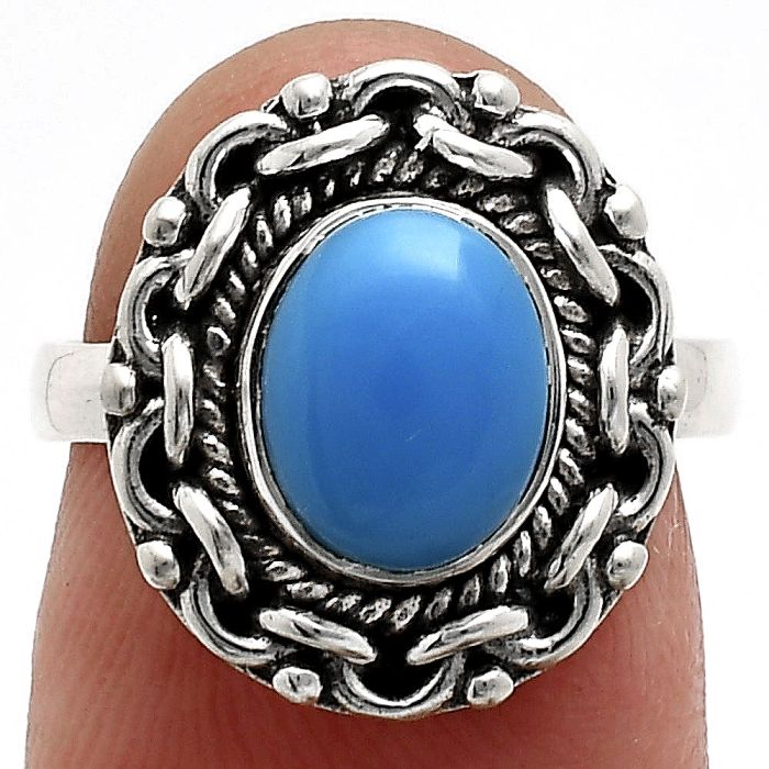 Sleeping Beauty Turquoise Ring size-6 EXR02874 R-1667, 7x9 mm