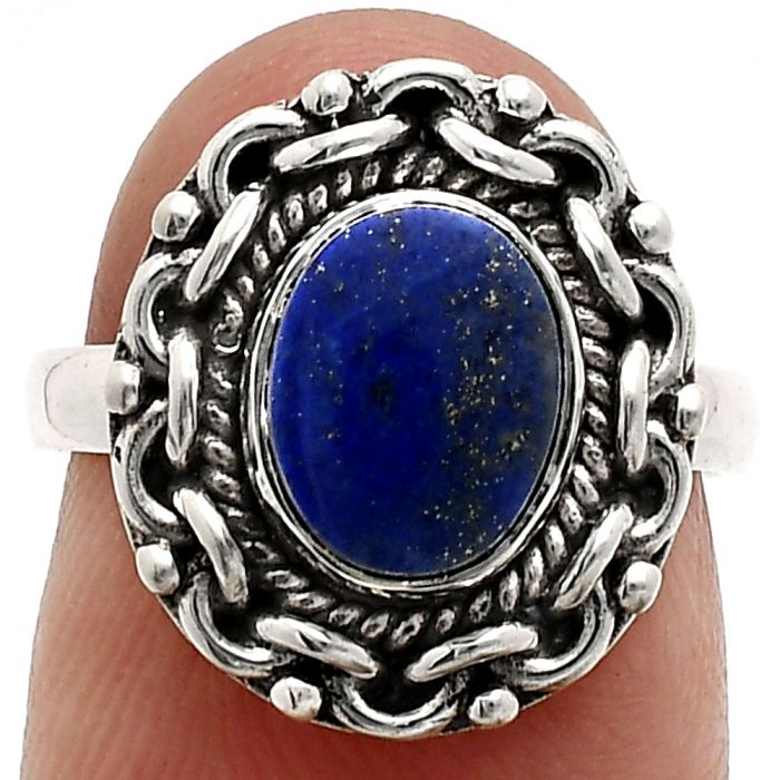 Lapis Lazuli Ring size-6 EXR02880 R-1667, 7x9 mm