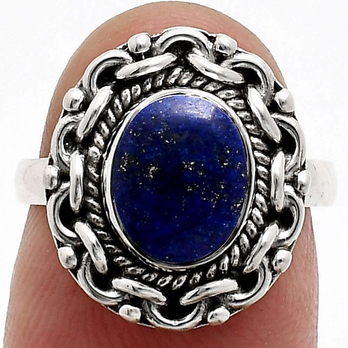 Lapis Lazuli Ring size-6 EXR02916 R-1667, 7x9 mm