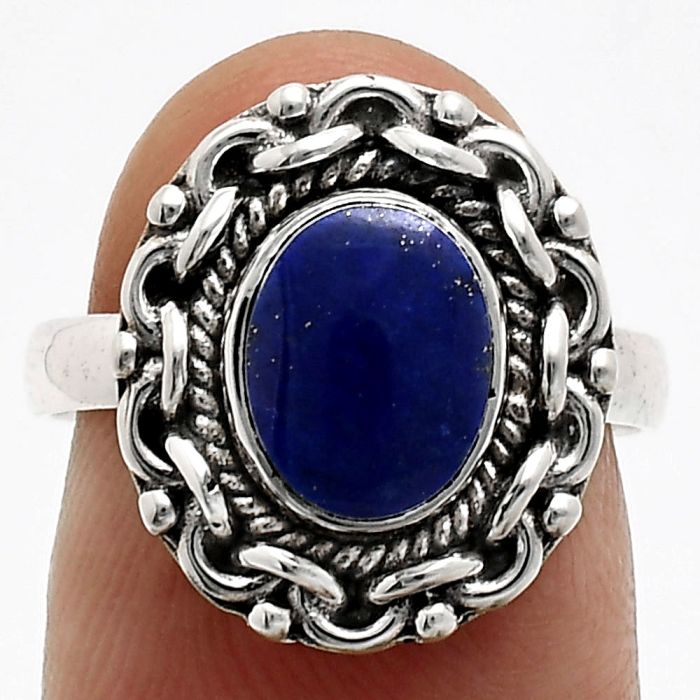 Lapis Lazuli Ring size-7 EXR02918 R-1667, 7x9 mm