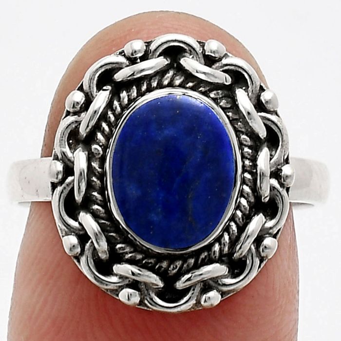 Lapis Lazuli Ring size-8 EXR02919 R-1667, 7x9 mm