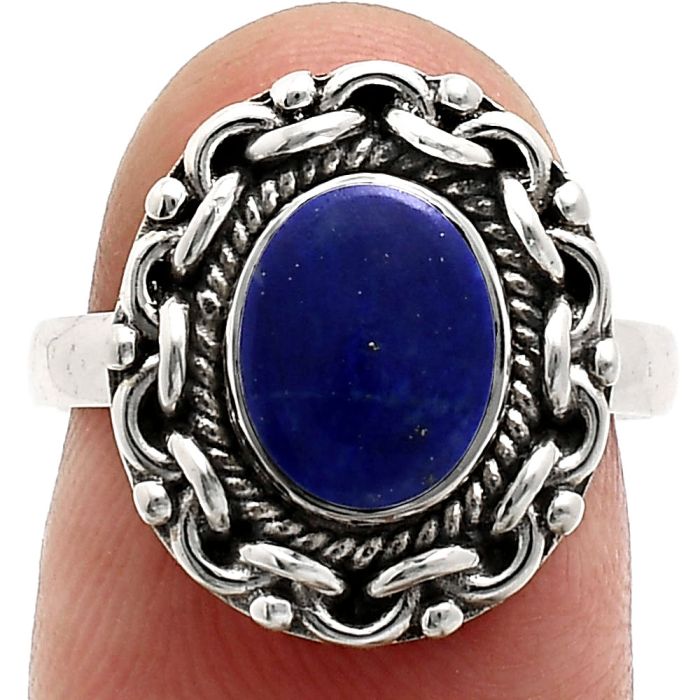 Lapis Lazuli Ring size-7 EXR02921 R-1667, 7x9 mm