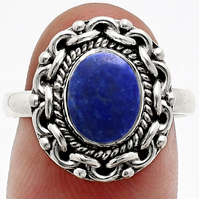 Lapis Lazuli Ring size-8 EXR02922 R-1667, 7x9 mm