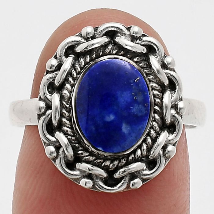 Lapis Lazuli Ring size-8 EXR02924 R-1667, 7x9 mm