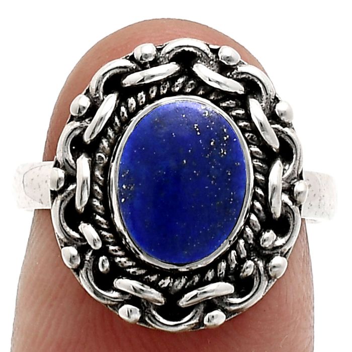 Lapis Lazuli Ring size-7 EXR02925 R-1667, 7x9 mm