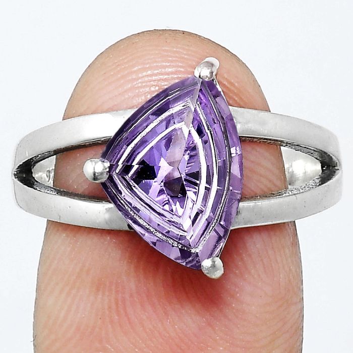 Amethyst Ring size-8 EXR02941 R-1019, 9x12 mm