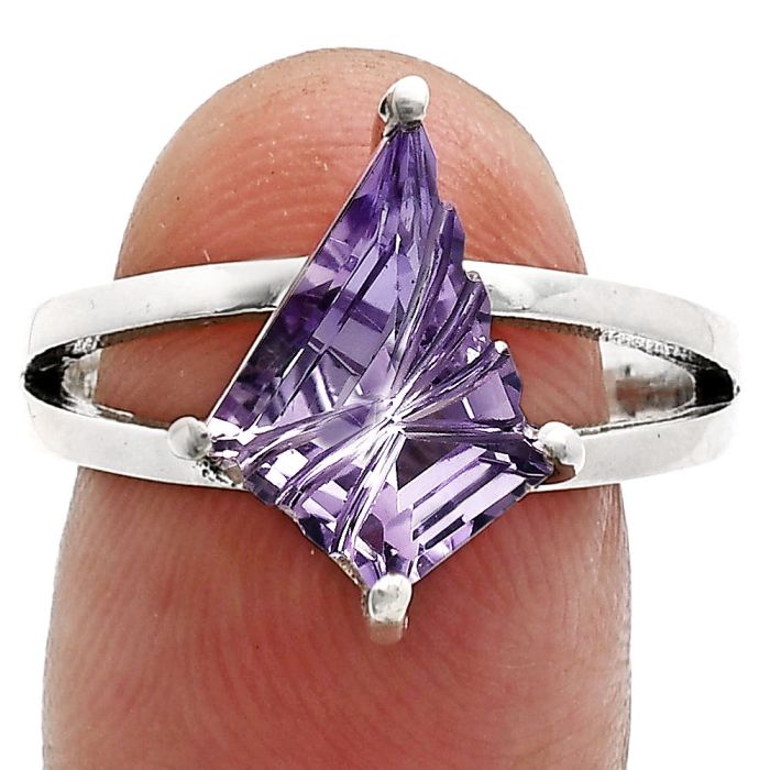 Amethyst Ring size-7 EXR02968 R-1019, 10x14 mm