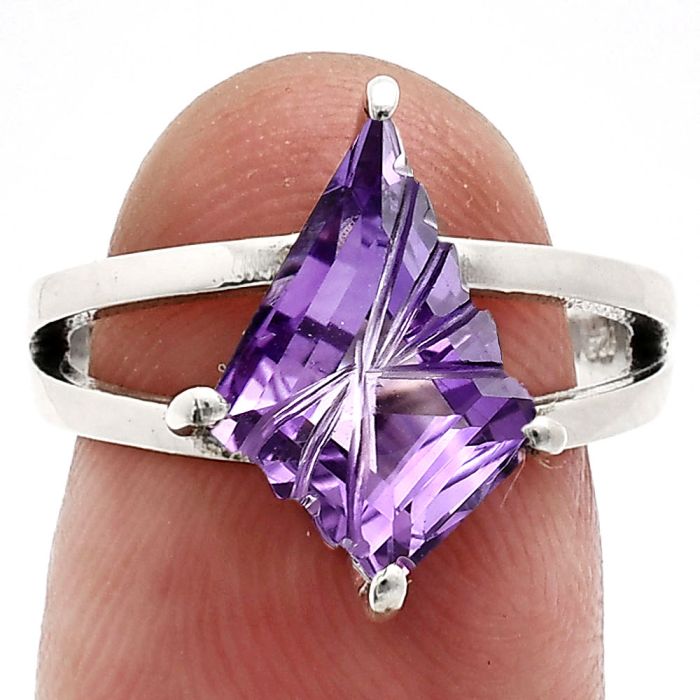 Amethyst Ring size-7 EXR02971 R-1019, 10x14 mm