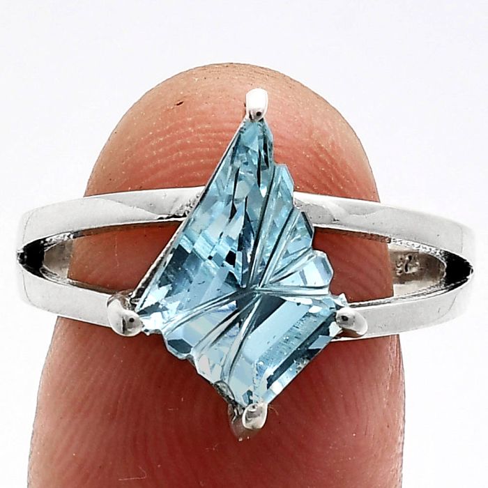 Sky Blue Topaz Ring size-7 EXR02986 R-1019, 10x14 mm