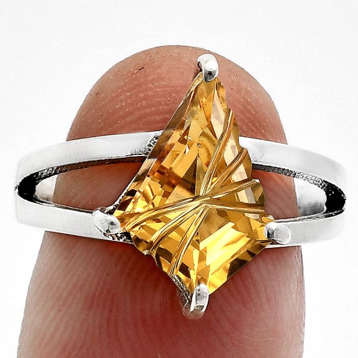 Citrine Ring size-8 EXR02993 R-1019, 10x14 mm