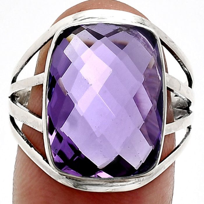 Amethyst Ring size-9 EXR02997 R-1219, 12x16 mm