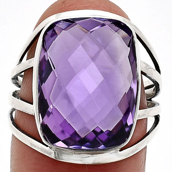 Amethyst Ring size-8 EXR03002 R-1219, 12x16 mm