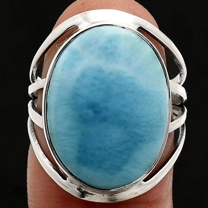 Larimar (Dominican Republic) Ring size-7 EXR03003 R-1219, 14x18 mm