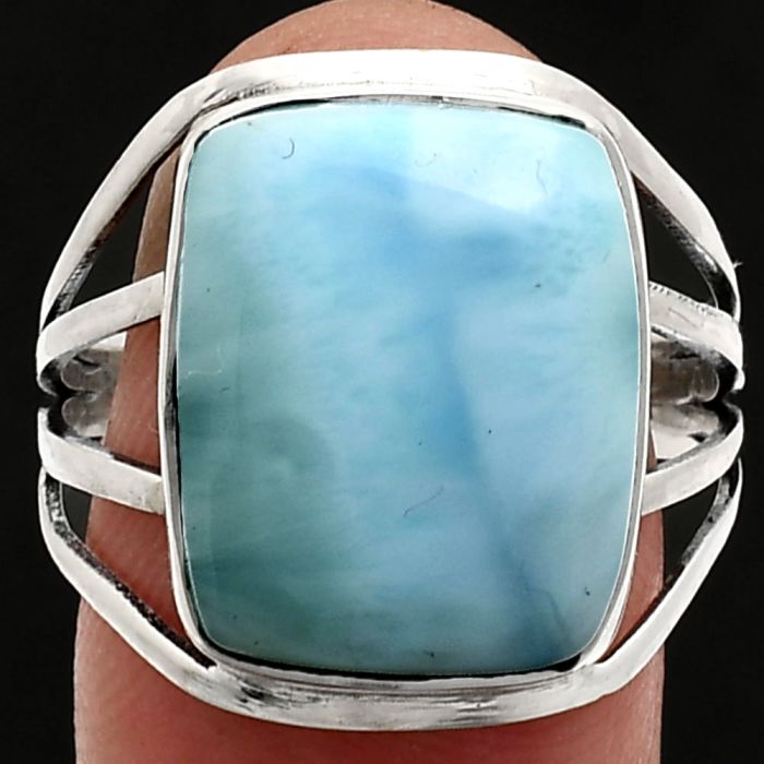 Larimar (Dominican Republic) Ring size-10 EXR03007 R-1219, 13x17 mm