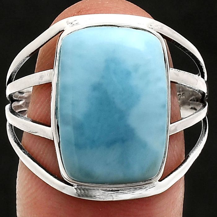 Larimar (Dominican Republic) Ring size-10 EXR03009 R-1219, 11x16 mm