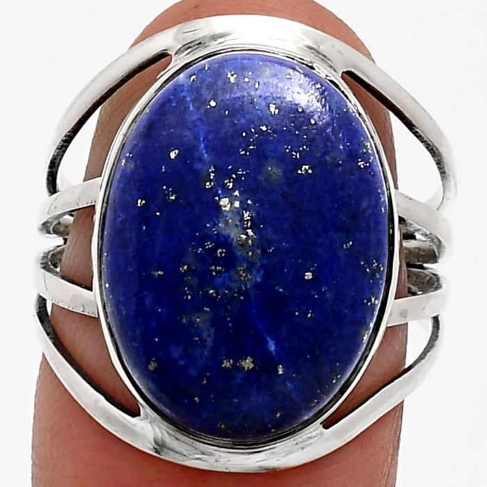 Lapis Lazuli Ring size-8 EXR03035 R-1219, 13x18 mm