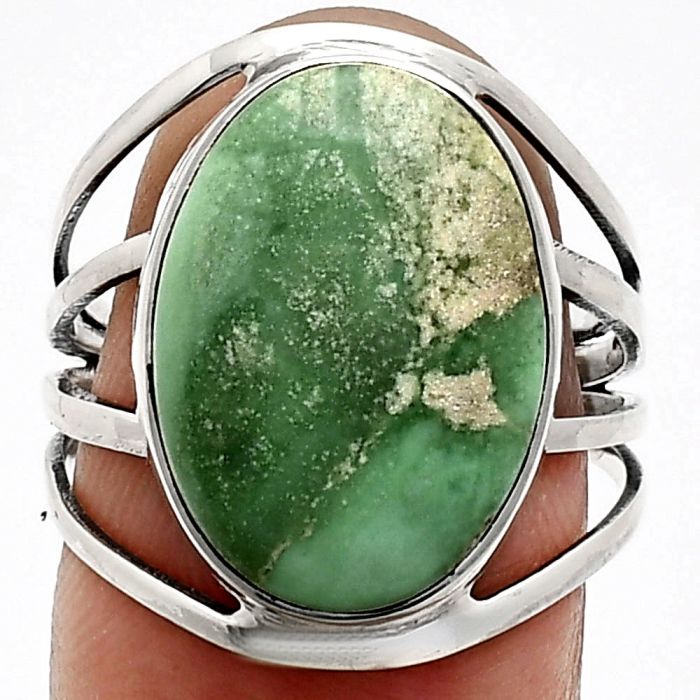 Utah Variscite Ring size-8 EXR03046 R-1219, 13x17 mm