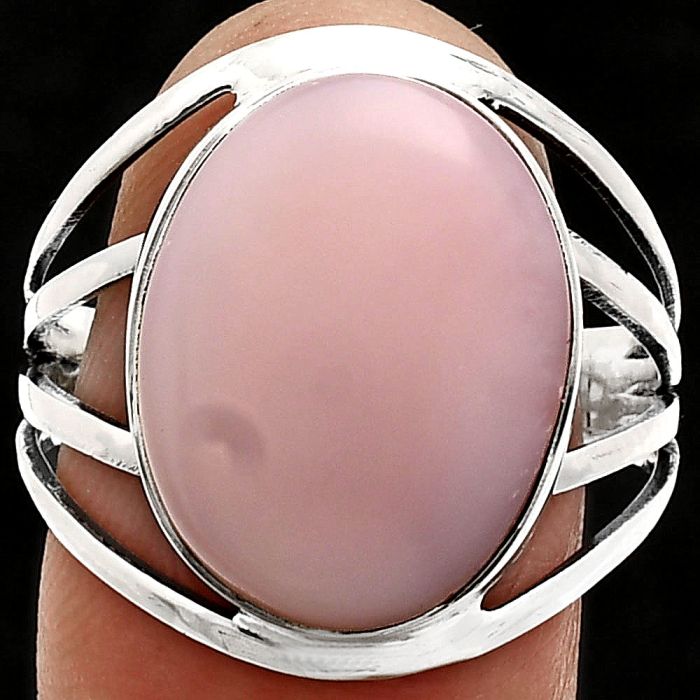 Pink Opal Ring size-10 EXR03059 R-1219, 13x17 mm