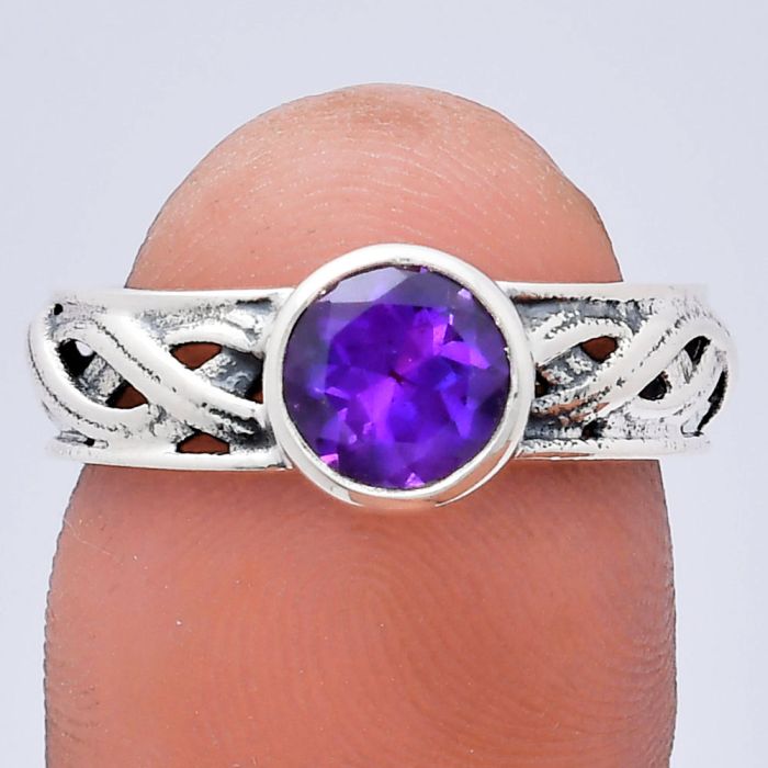 Amethyst Ring size-7 EXR03097 R-1161, 7x7 mm