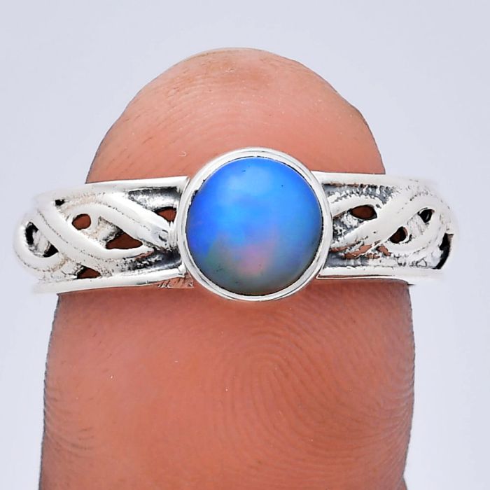 Ethiopian Opal Ring size-8 EXR03109 R-1161, 7x7 mm