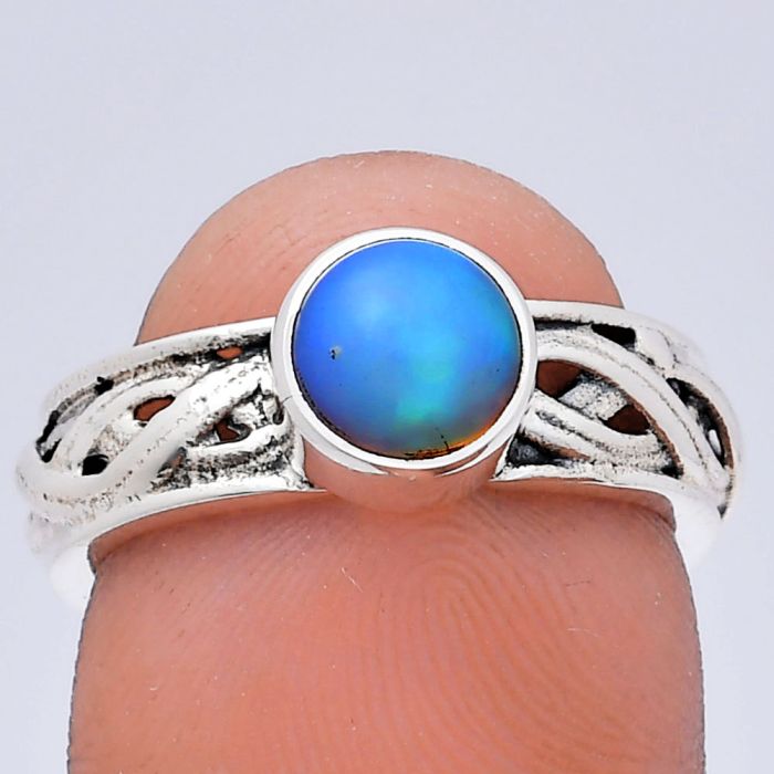 Ethiopian Opal Ring size-7 EXR03116 R-1161, 7x7 mm