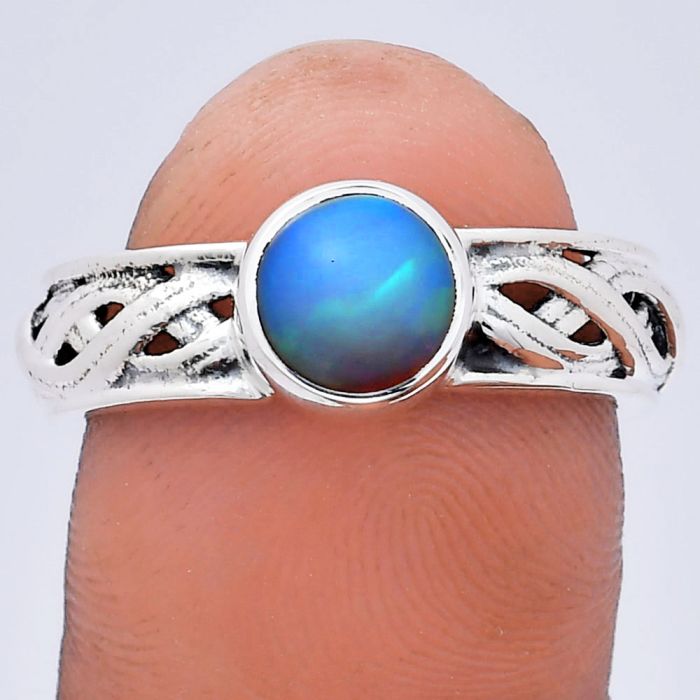 Ethiopian Opal Ring size-8 EXR03119 R-1161, 7x7 mm