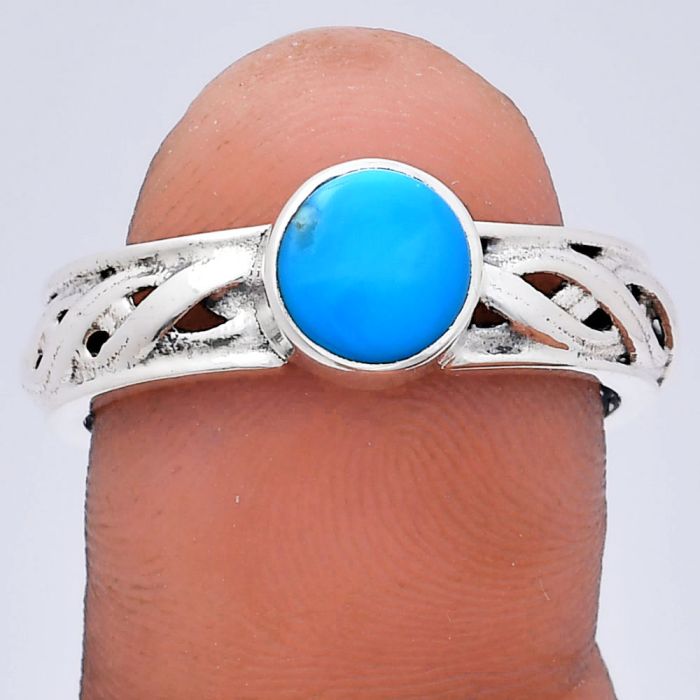 Sleeping Beauty Turquoise Ring size-9.5 EXR03125 R-1161, 7x7 mm