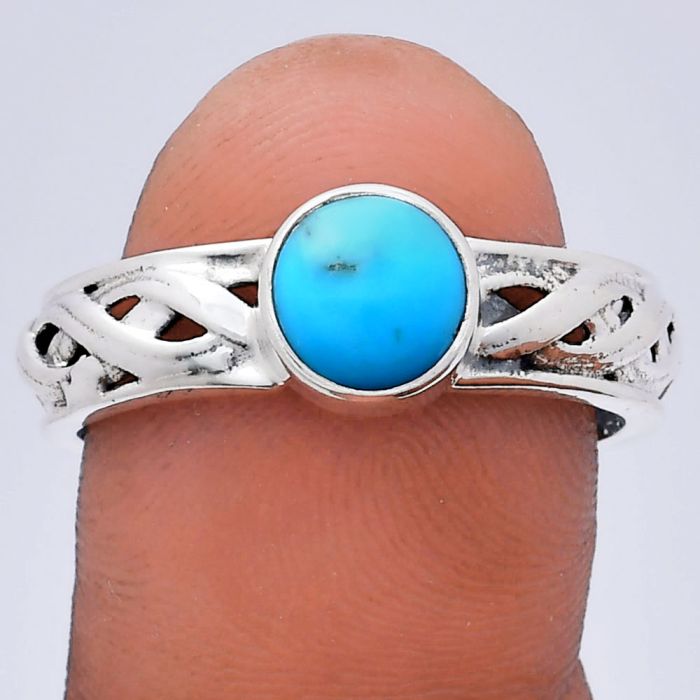 Sleeping Beauty Turquoise Ring size-9.5 EXR03128 R-1161, 7x7 mm