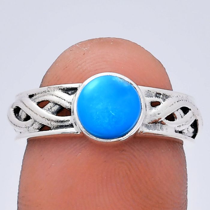 Sleeping Beauty Turquoise Ring size-7 EXR03129 R-1161, 7x7 mm