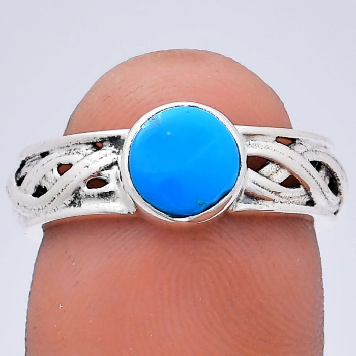 Sleeping Beauty Turquoise Ring size-7 EXR03131 R-1161, 7x7 mm