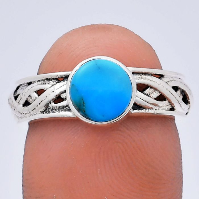 Sleeping Beauty Turquoise Ring size-7 EXR03132 R-1161, 7x7 mm