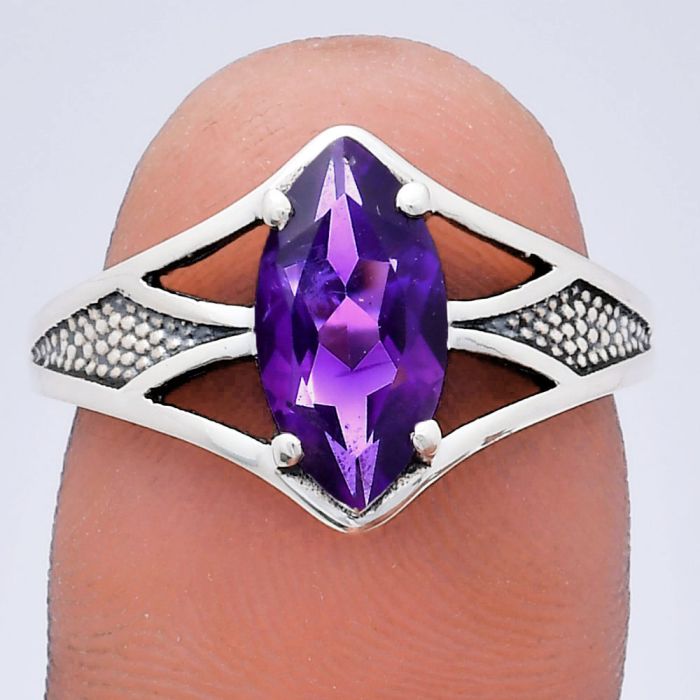 Amethyst Ring size-9.5 EXR03187 R-1727, 6x12 mm