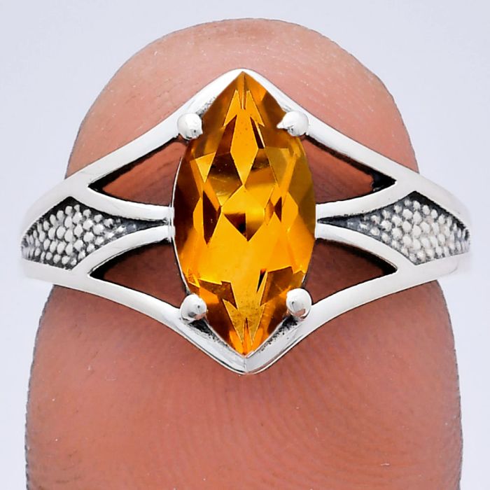 Citrine Ring size-7.5 EXR03206 R-1727, 6x12 mm