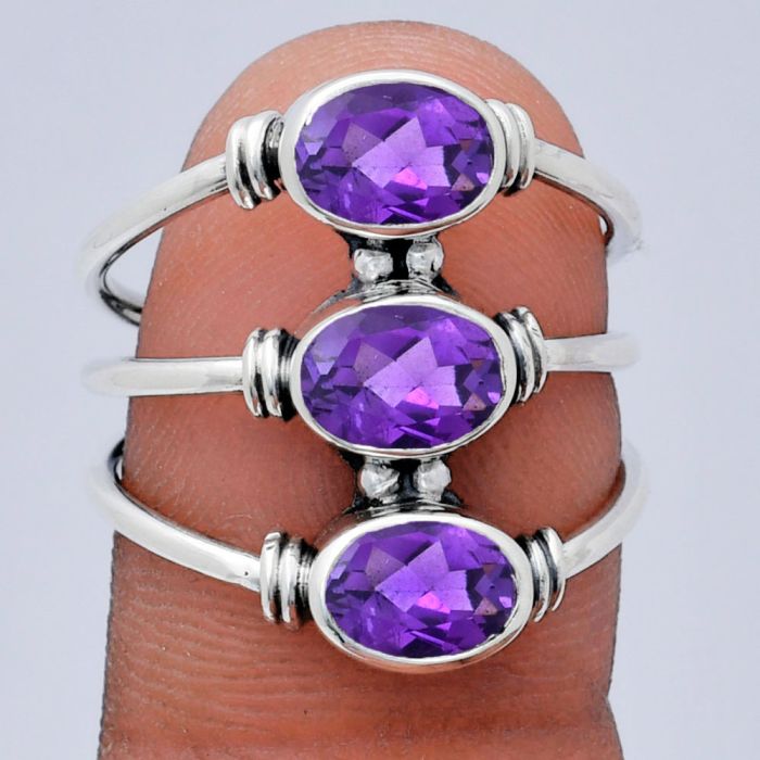 African Amethyst Ring size-10 EXR03266 R-1566, 7x5 mm