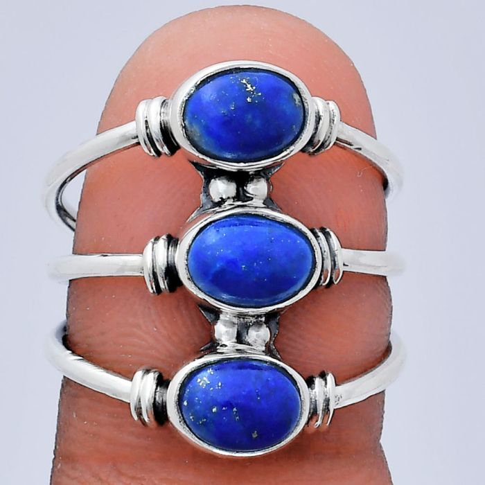 Lapis Lazuli Ring size-7 EXR03334 R-1566, 7x5 mm