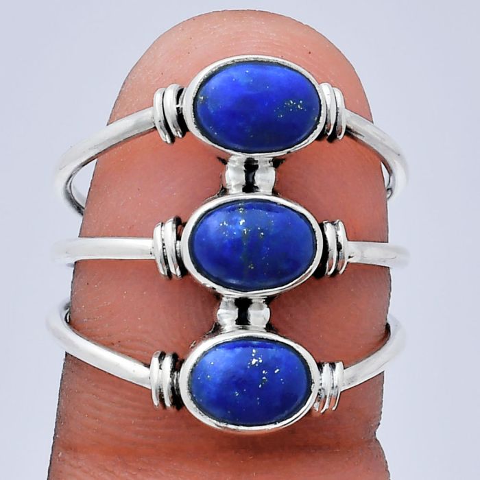 Lapis Lazuli Ring size-8 EXR03339 R-1566, 7x5 mm