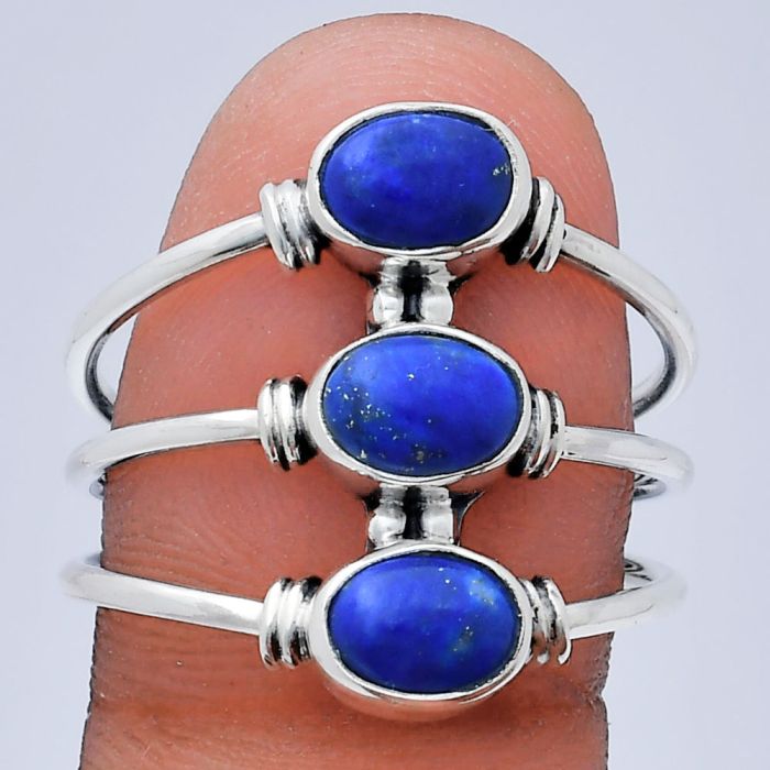 Lapis Lazuli Ring size-10 EXR03342 R-1566, 7x5 mm