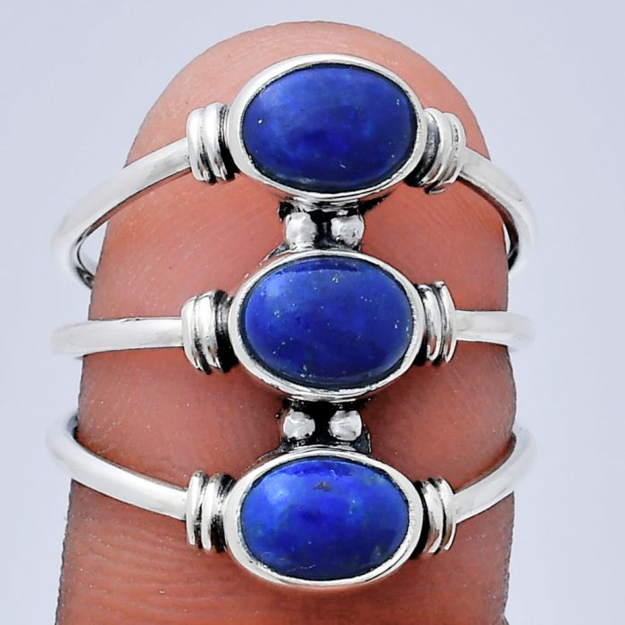 Lapis Lazuli Ring size-7 EXR03343 R-1566, 7x5 mm