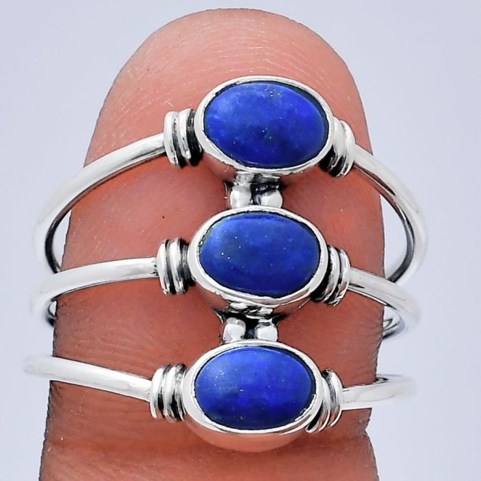 Lapis Lazuli Ring size-10 EXR03344 R-1566, 7x5 mm